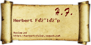 Herbert Fülöp névjegykártya